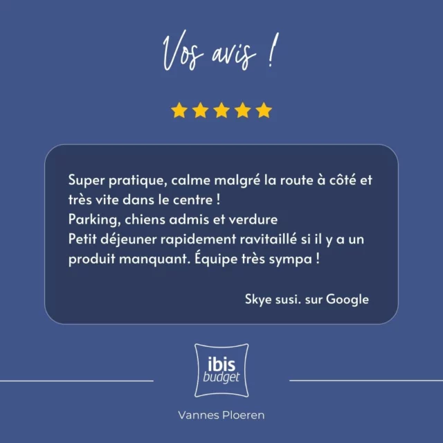 Des étoiles qui éclairent notre quotidien 🤩
Un grand merci pour vos commentaires et vos partages, sources d'inspiration pour toujours nous améliorer ...🙏

www.hotel-budget-vannes.com
#hotelibisbudgetvannes #hotel #vannes #ibisbudget