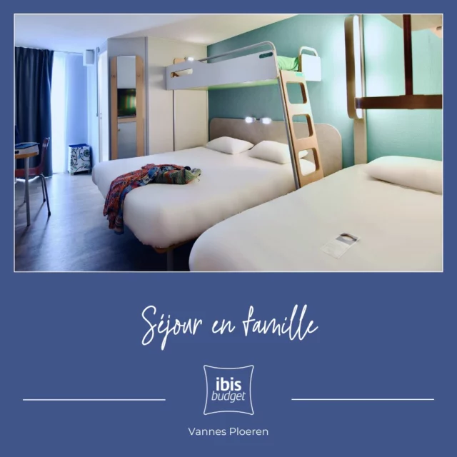 👨‍👩‍👧‍👦 Les familles sont les bienvenues à l’Ibis Budget Vannes Ploeren ! 🛏️

Parce qu’un séjour en famille, c’est encore mieux quand tout le monde peut se reposer dans la même chambre, nos chambres famille sont pensées pour allier confort, simplicité et praticité 👌

✔️ 1 lit double + 1 ou 2 lits simples
✔️ Literie confortable pour petits et grands
✔️ Télévision, Wi-Fi, climatisation… tout le nécessaire à portée de main
✔️ Et toujours, un excellent rapport qualité/prix 💶

Que vous visitiez le Golfe du Morbihan, les plages ou les sentiers côtiers, profitez d’un point de chute idéal pour toute la tribu 🧭🌊

www.hotel-budget-vannes.com
#hotelibisbudgetvannes #hotel #vannes #ibisbudget
📍#IbisBudgetVannesPloeren #ChambresFamille #SéjourEnFamille #VacancesEnBretagne #BonPlanFamille #ConfortAccessible